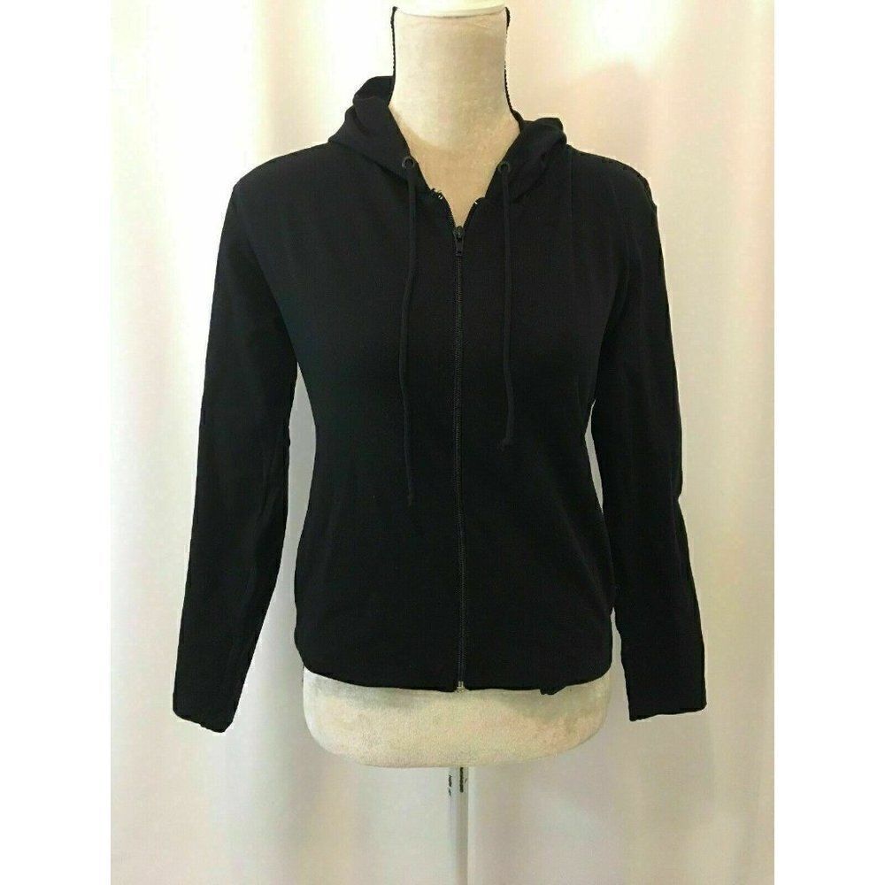 AMMA Womens Black Long Sleeve Zip Up Track Jacket
